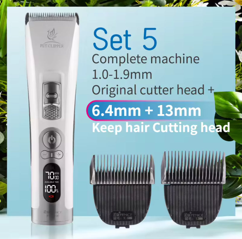 Fenice Electrical Pet Clipper Machine Dog Hair Clippers Grooming Animals Haircut Trimmer Shaver Set Pets Cordless Rechargeable