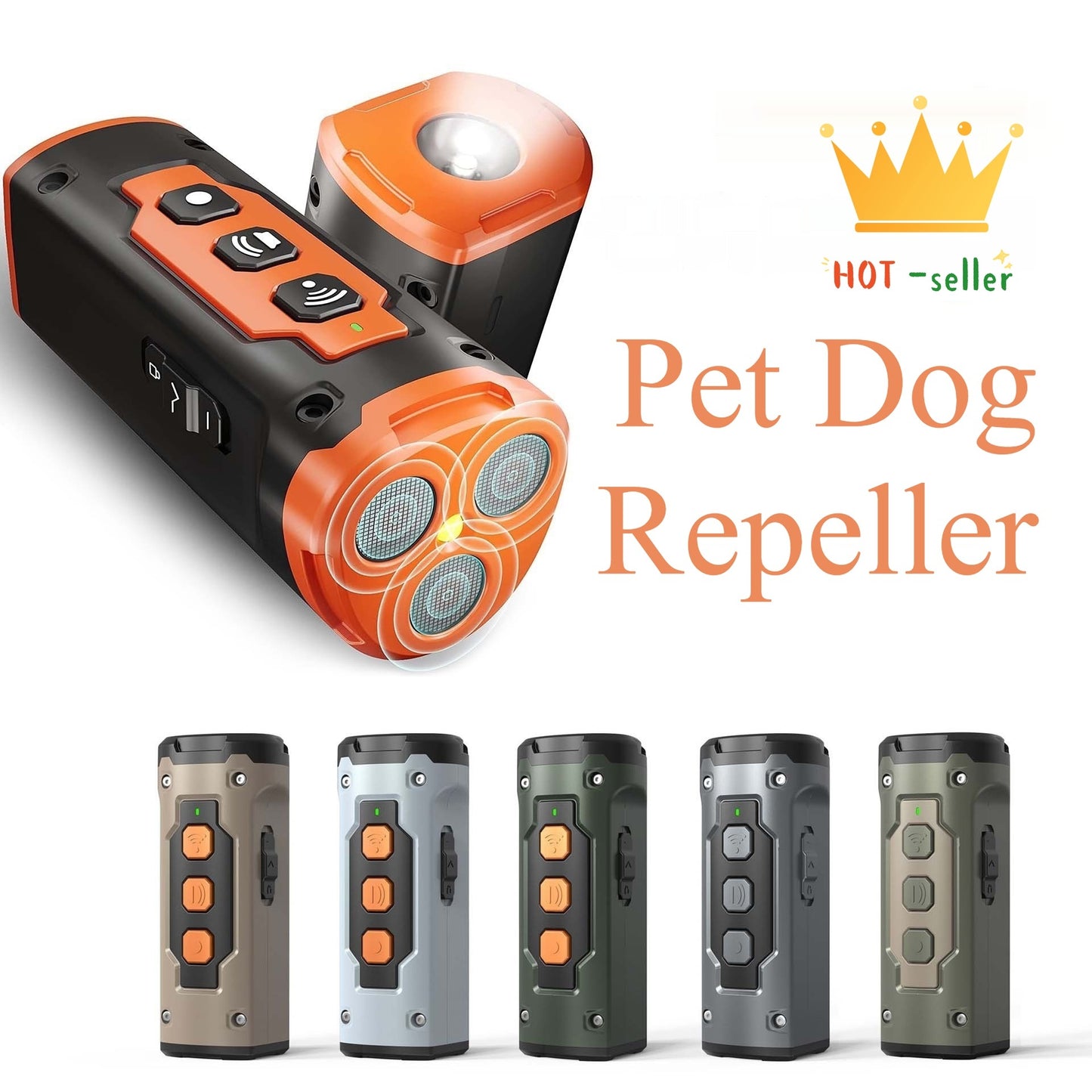 Dog Drive Ultrasonic Three-head Bark Plug Torch Dog Drive Artifact Anti Dog Bark Deterrent Device With LED Flashlight