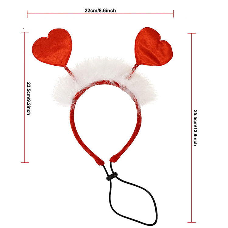 2025 Pets Valentine's Day Decoration Pet Scar Valentine's Day Hairband Dog Party Decoration Prop Dog Accessories Pet Products